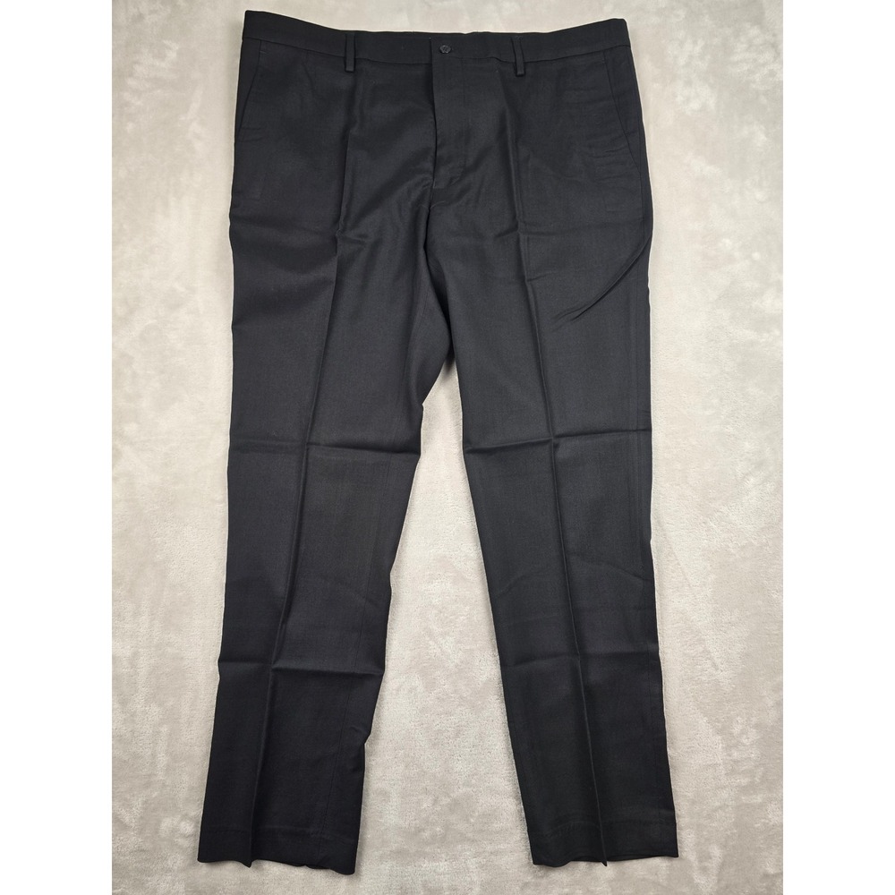 Duchamp Dress Pants Mens 40x32 Black Slim Fit Stretch Waistband Trousers